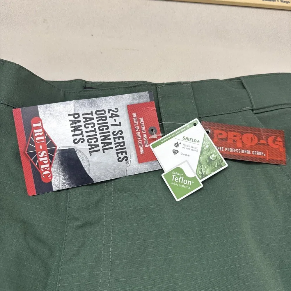 TRU-SPEC Pants Mens 36x32‎ Green 24-7 Series Tactical Cargo Teflon Ripstop NWT